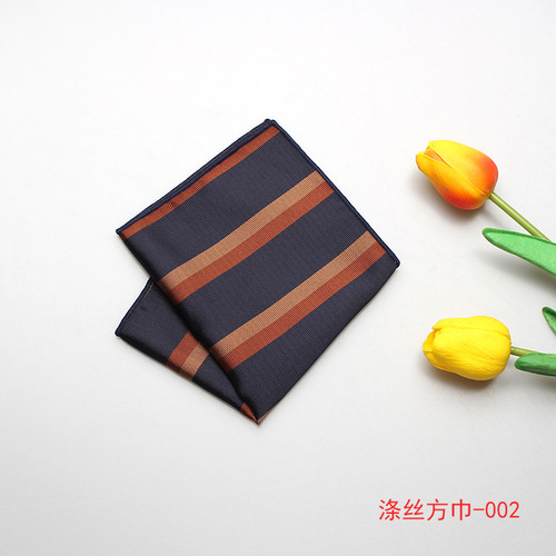 British fashion new polyester jacquard square scarf Men's suit various styles striped pocket square scarf wholesale