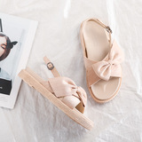 VS-29, весна-лето 2026, новые сандалии с бантом в стиле интернет-знаменитостей, женские сандалии в стиле феи с плоской подошвой для студентов, суперпопулярные универсальные римские сандалии