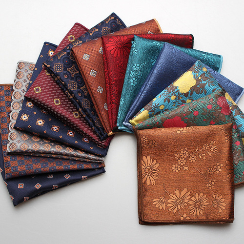Various styles of pocket squares, gentlemen's suits, men's shirts, pocket squares, high-end banquet squares