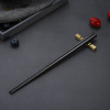 Black chopsticks stainless steel, square non-slip set, factory direct supply, Birthday gift