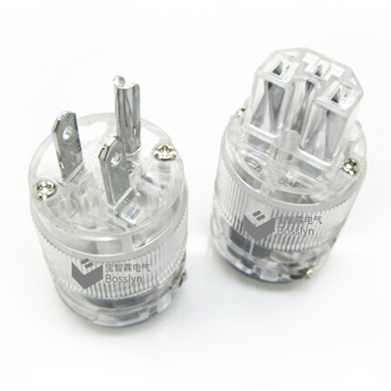 发烧级HiFi音响功放电源线美标音响插头插尾 美式音频设备插头