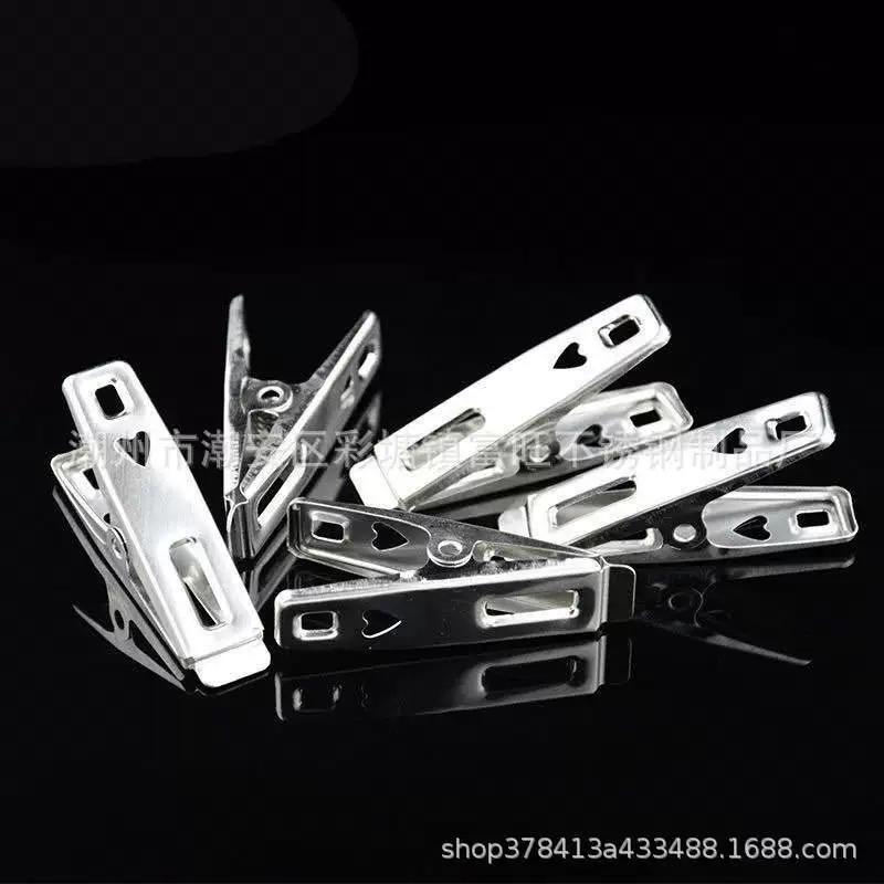 Маленькие прищепки из нержавеющей стали для дома, новые плоские прищепки в форме сердца без гвоздей для сушки белья, многофункциональные прищепки.