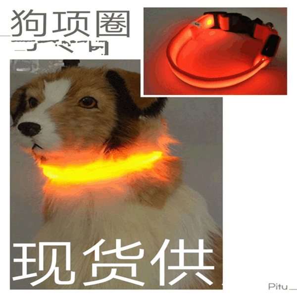 USB charging luminous luminous pet collar Teddy Golden Retriever VIP…