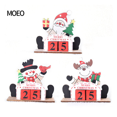 Christmas painted wooden creative DIY Christmas calendar decoration puzzle gift Christmas decoration