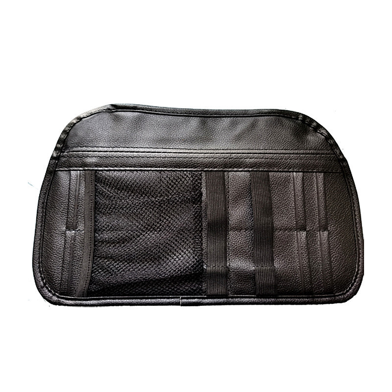 Fushou Sun Visor Armrest Box Headrest Car Storage Box PU Leather Card Bag (Multimediya və saxlama aksesuarları) - black
