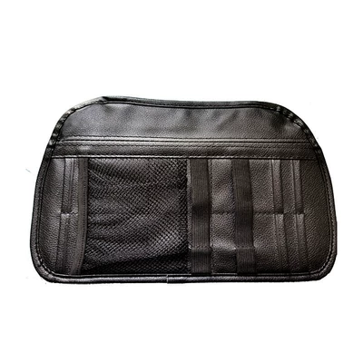 Sun Visor Armrest Box Headrest Seat Back Car Storage Box PU Litchi Pattern Imitation Leather Car Card Bag CD Bag (Multimediya və saxlama aksesuarları) - black