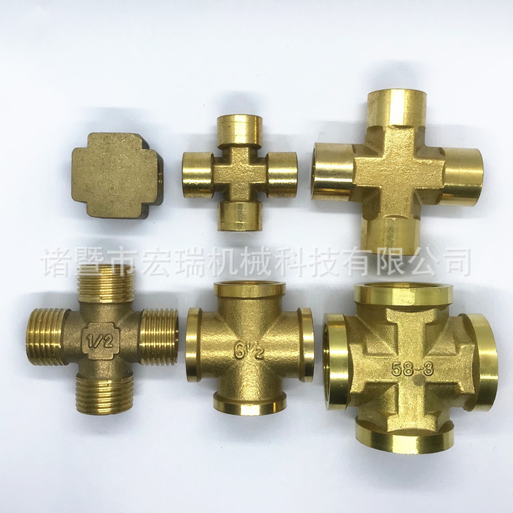 铜内牙四通 内外丝方块四通 内丝1/4 3/8 1/2  3/4十字四通接头