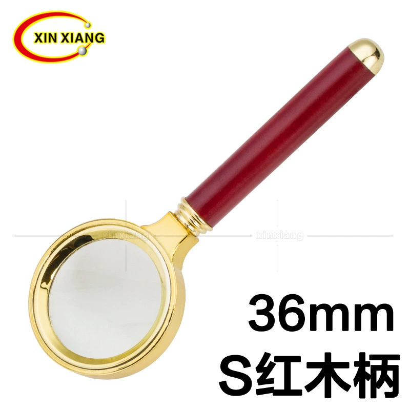 Портативная мини-36 мм позолоченная рамка имитация палисандра ручка из цельного дерева подарочная увеличительное стекло производитель профессиональное производство