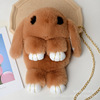 Cute plush rabbit on chain, chain, shoulder bag