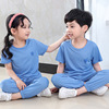 Summer trousers for boys, thin children's silk pijama, with short sleeve
