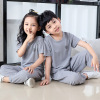 Summer trousers for boys, thin children's silk pijama, with short sleeve