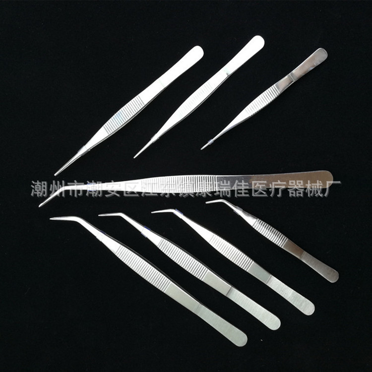 镊子尖头多肉不锈钢304弯头工具维修高精密尖嘴diy手工实验室夹子