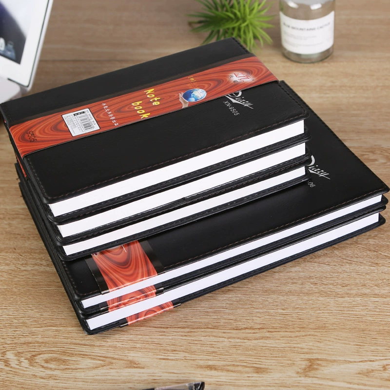 Деловой черный блокнот A5 кожаный утолщенный большой блокнот канцелярские товары оптом офисные протоколы встреч