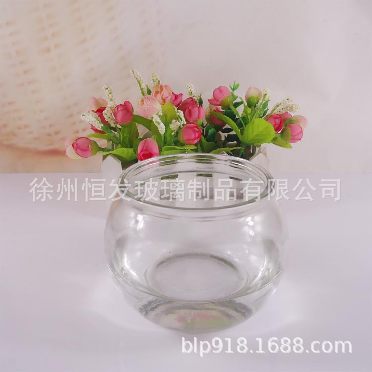 厂家直销9*12蜡烛玻璃罐圆形透明养花水培玻璃鱼缸加工