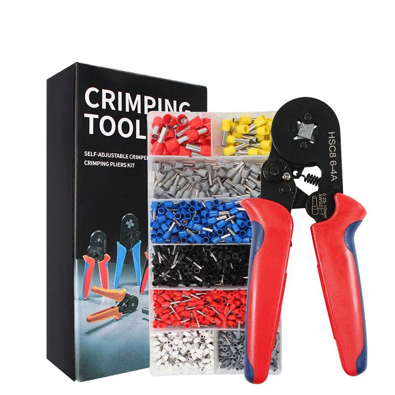 Трансграничные поставки комплекта трубчатых клемм (1200 шт.), холоднопрессованных, для европейского типа, с обжимными клещами и клещами для зачистки проводов, соединители