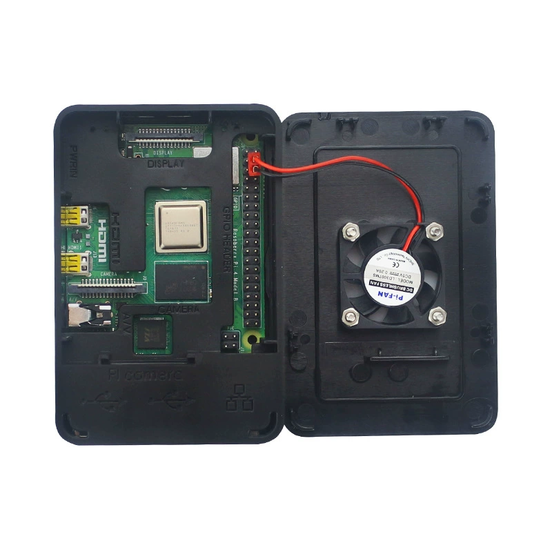 Корпус для Raspberry Pi 4B из ABS с охлаждением, совместим с установкой вентилятора, защитный кожух