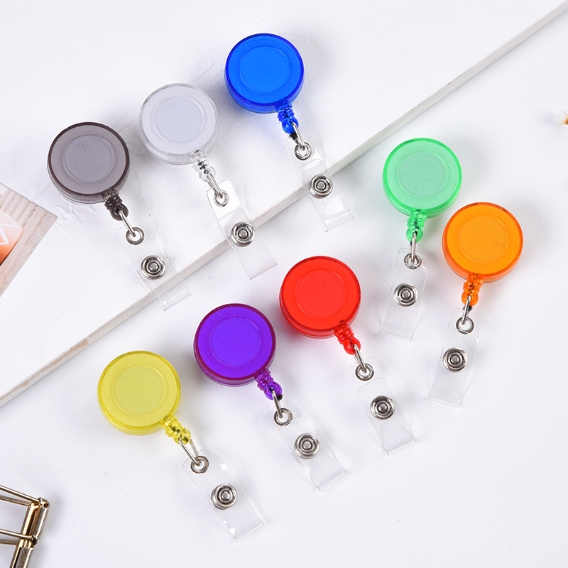 Hot-selling transparent easy-pull buckle multi-color optional easy-pull Badge clip shrink buckle card sleeve telescopic buckle