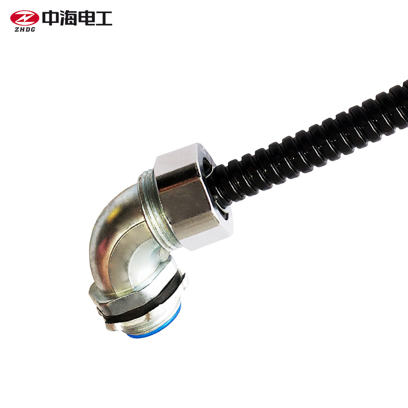 Φ20包塑镀锌管 蛇皮管接头外螺纹外丝外牙防水接头 金属90度弯头