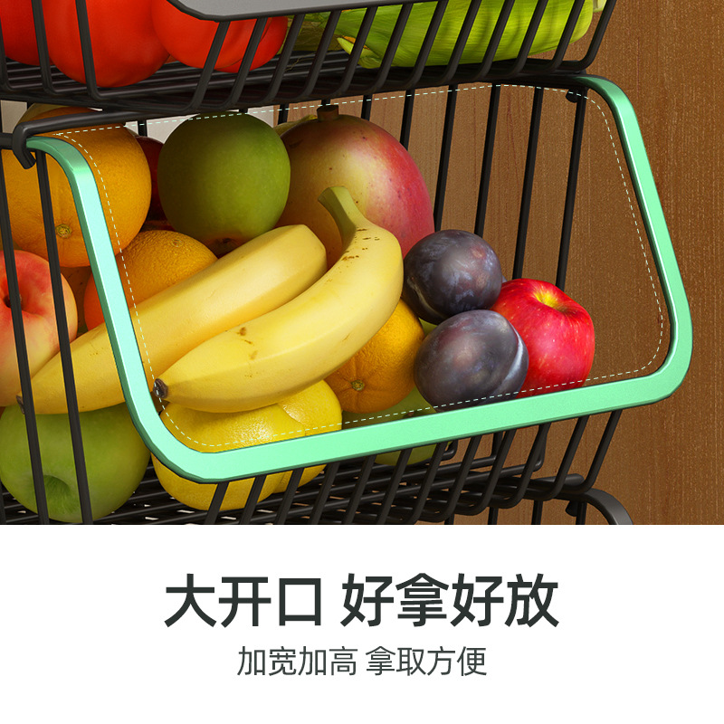 Fábrica directa cesta de verduras fruta cocina almacenamiento rack cesta de almacenamiento móvil multifuncional cocina cesta de almacenamiento
