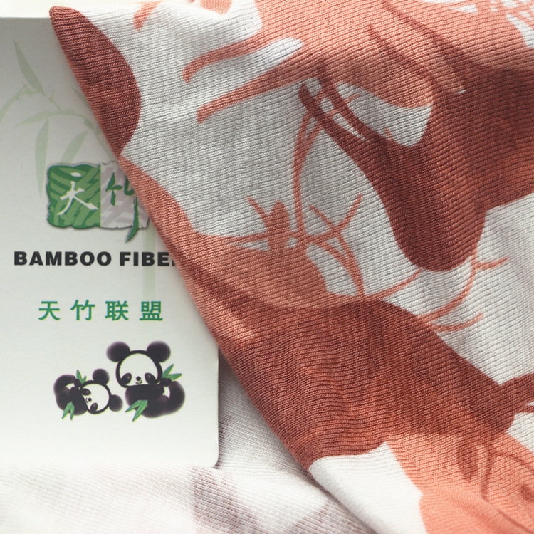 天竹纤维罗纹针织纬编竹纤维弹力氨纶活性印花螺纹1×1罗纹布面料