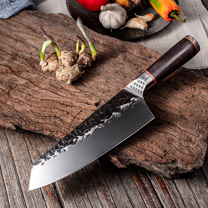 Handmade forging chef cutting small kitchen knife cattle knife Longquan material household kitchen slice stainless manganese steel knife