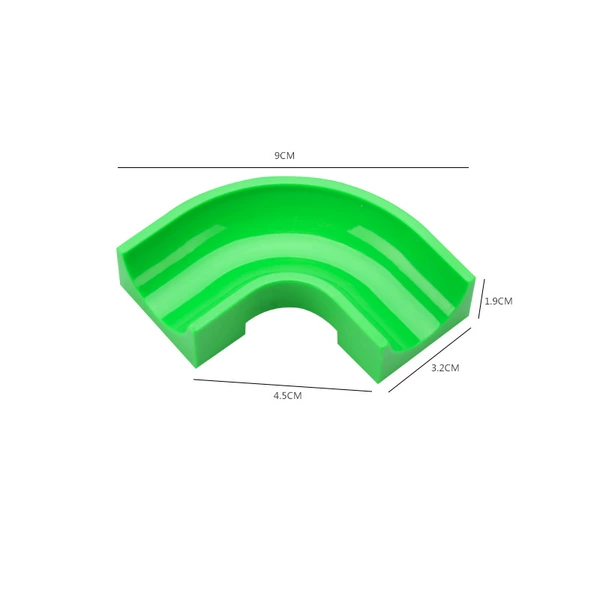 Two-way long curved track-green