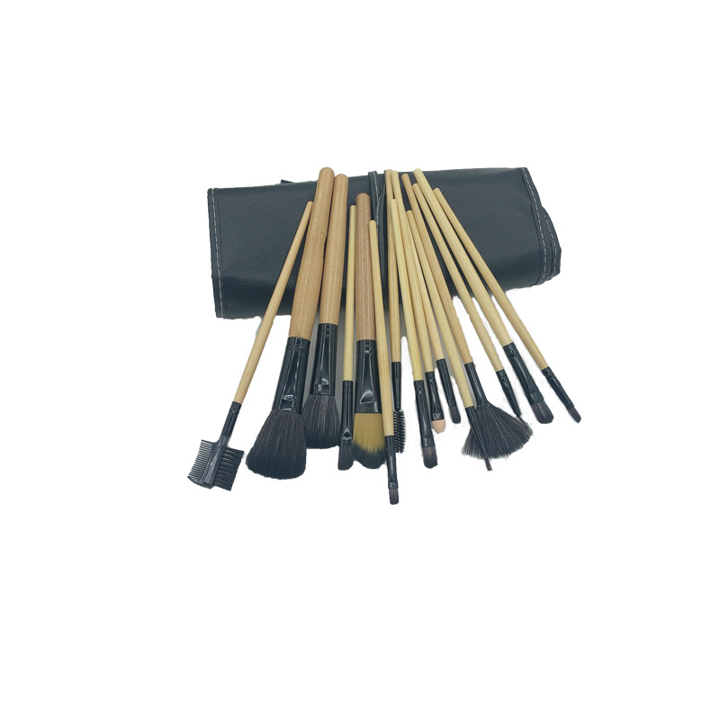 12 unids 15 unids 18 unids 24 unids 32 unids pinceles de maquillaje traje negro/Rosa/color de madera pinceles de maquillaje herramientas de belleza