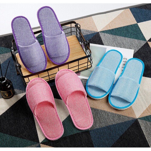 Hotel cotton and linen breathable indoor hospitality non-slip thickened beauty salon guest room hotel hotel disposable slippers