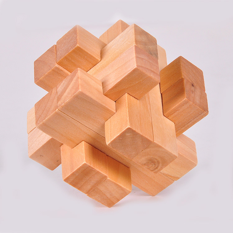 wooden  Puzzle Intelligence toys Kong Ming Lock series Ming Lubansuo Cage to take treasure