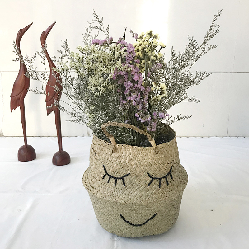 109 color natural del vientre 18 algas marinas cesta plegable Estilo nórdico suculento paja planta flor dispositivo fuente fabricante