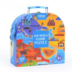 mideer Miled Deer Children's Cognitive Puzzle Toy: 100-Piece Handheld Gift Box Featuring Humanities and Geography Themes