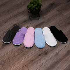 Disposable coral-velvet non-slip guest slippers for star-rated hotels, guesthouses, travel, and beauty salons.
