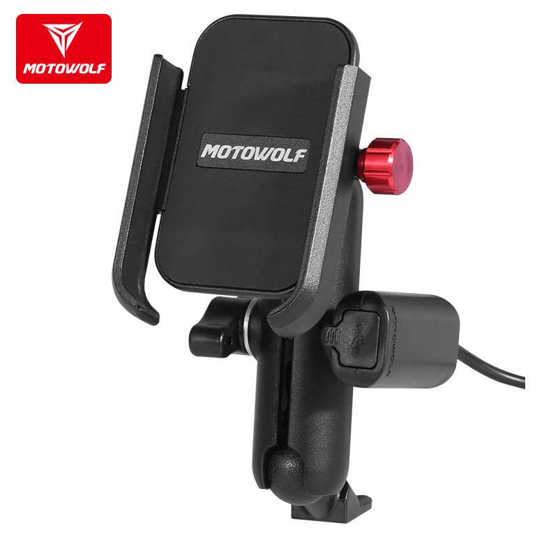 Soporte para teléfono móvil de aleación de aluminio para motocicleta coche eléctrico Soporte para teléfono móvil de carga USB Soporte para teléfono móvil de navegación USB para llevar image 7