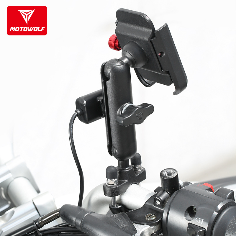 Soporte para teléfono móvil de aleación de aluminio para motocicleta coche eléctrico Soporte para teléfono móvil de carga USB Soporte para teléfono móvil de navegación USB para llevar