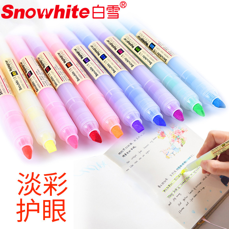 Snow White BP61 Direct Liquid Highlighter Marking Marker Graffiti Painting Brush Morandi Color Exam Painting Key Pen Snow White BP61 Direct Liquid Highlighter Marking Marker Graffiti Painting Brush Morandi Color Exam Painting Key Pen