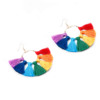 Rainbow woven retro earrings with tassels handmade, boho style, European style, wholesale