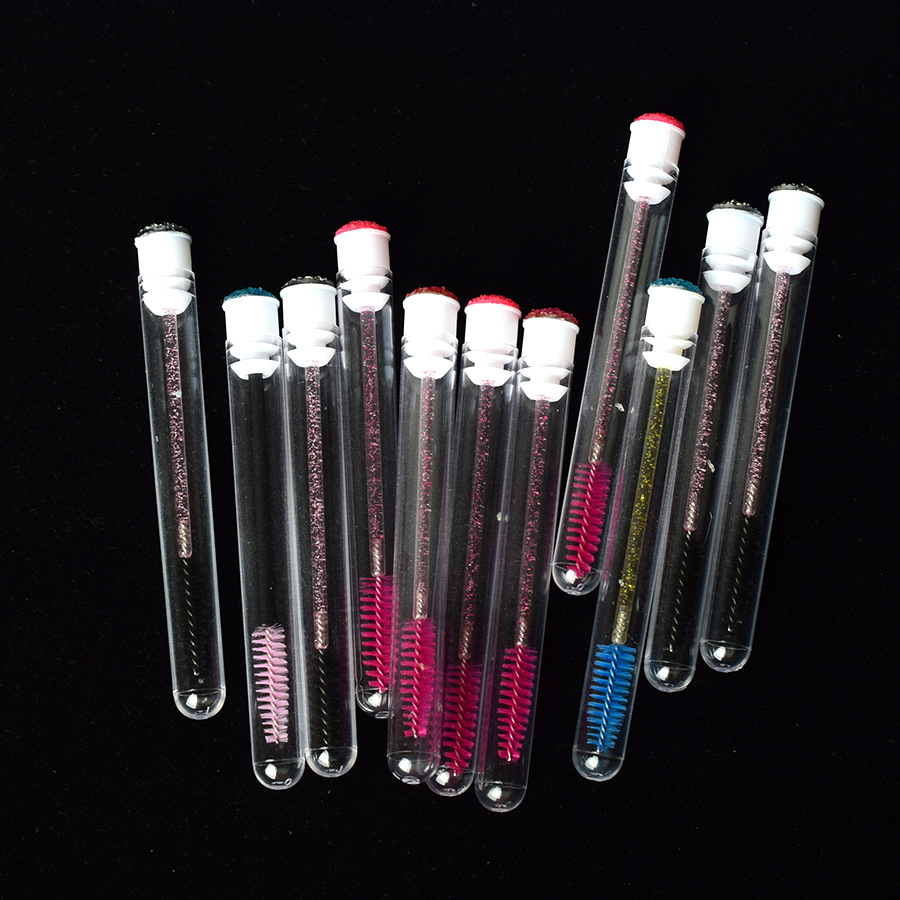 Cepillo de pestañas de tubo independiente transfronterizo nueva cola rhinestone cara sonriente cepillo de pestañas multicolor opcional LOGO