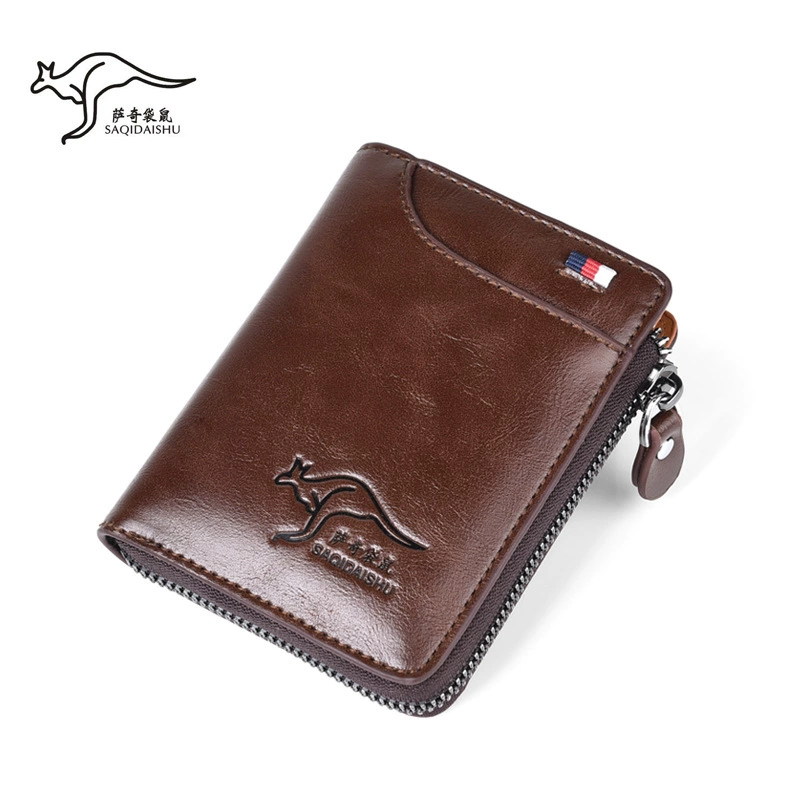 萨奇袋鼠 Short polyurethane retro wallet