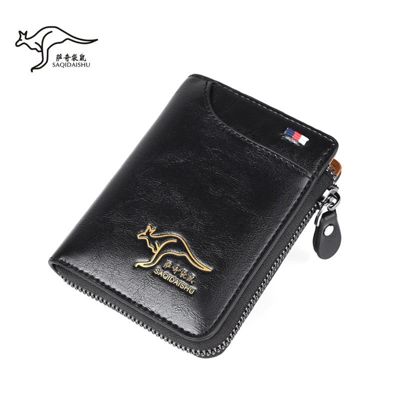 萨奇袋鼠 Short polyurethane retro wallet