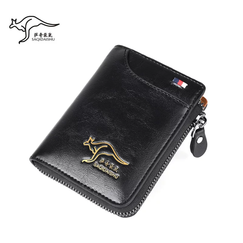 萨奇袋鼠 Short polyurethane retro wallet