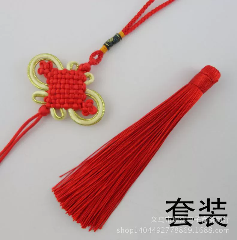 Китайский кулон с кисточками и бантом, аксессуар, handmade, оптовый