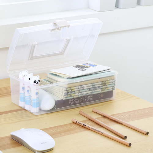Cross-border portable transparent medicine box large capacity household first aid small medicine box multi-functional storage box wholesale