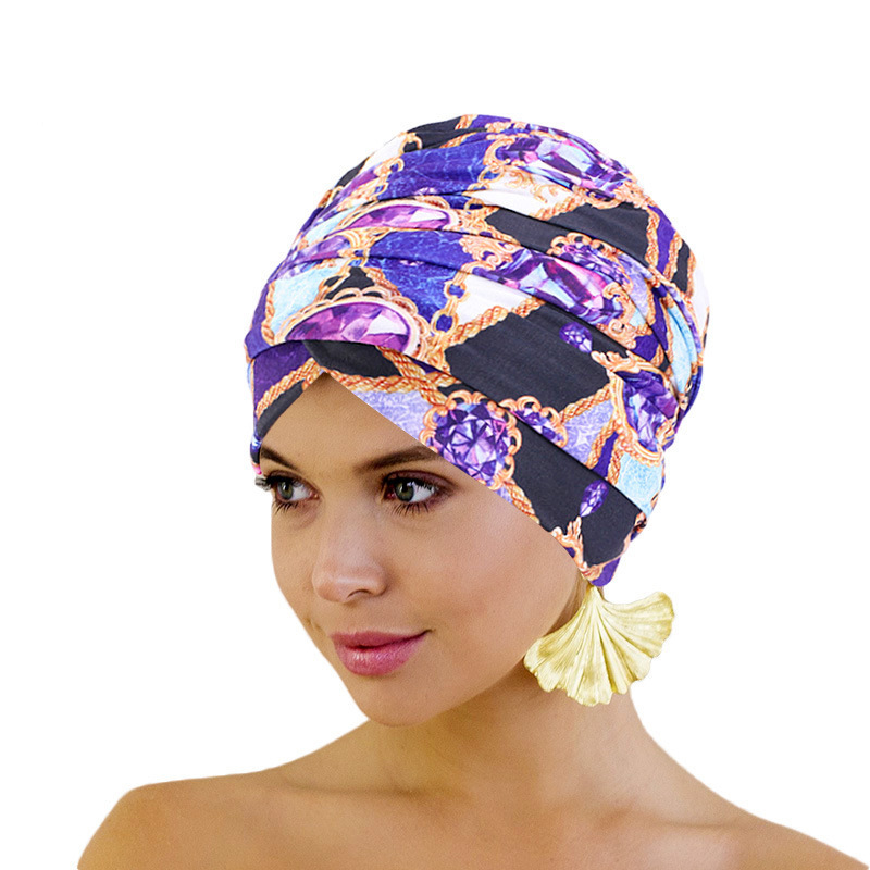 Cotton long tail headscarf cap ethnic style scarf cap ethnic wrap headscarf TJM-216C
