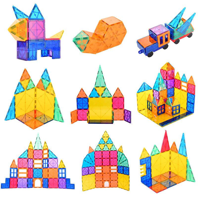 Bloques magnéticos de construcción para niños, de colores populares, con ventanas magnéticas, juguetes educativos de ensamblaje magnético para bebés, dropshipping transfronterizo. image 4