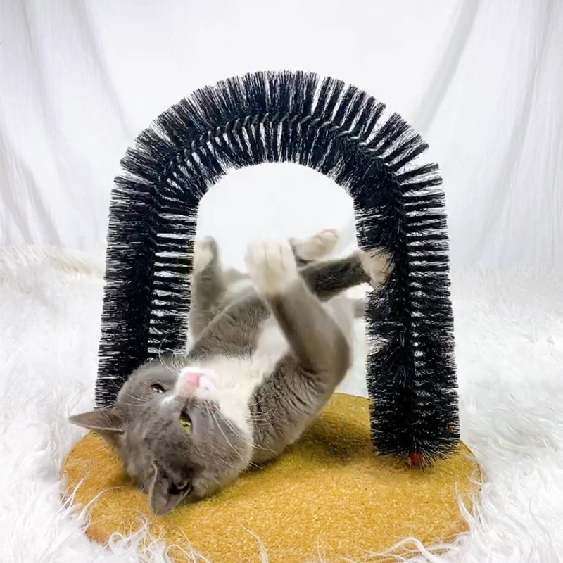 猫蹭毛刷 宠物猫咪挠痒蹭痒器 拱门型猫自动按摩止痒器蹭毛器猫刷