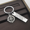 Stainless steel keychain Go Confidently in the Direction anchor