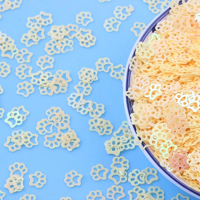 Cartoon cat and dog footprints Dırnaq bəzəkləri - yellow-sieve