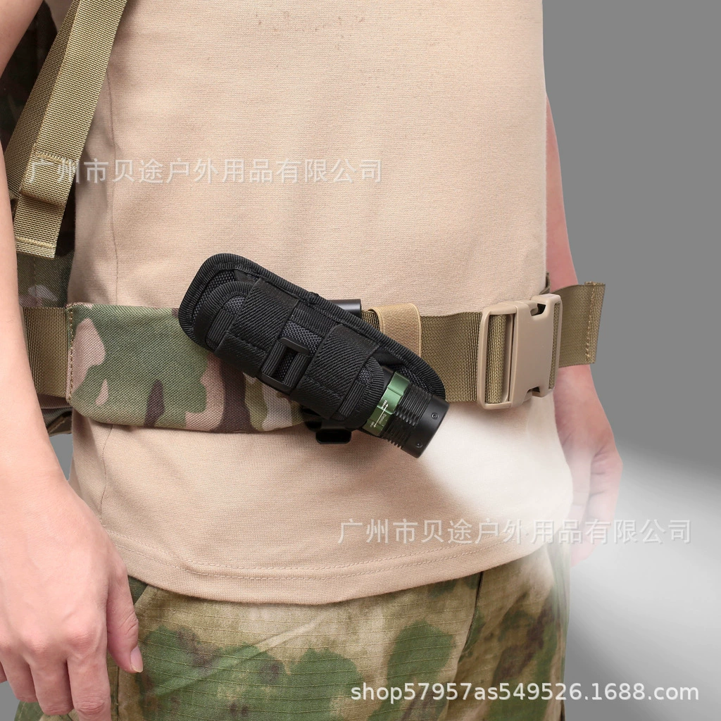 Открытый Альпинизм вращающийся на 360 градусов фонарик Сумка тактическая крышка электрического цилиндра поле Спортивная поясная сумка комплект