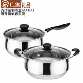 不锈钢弧形奶锅 单柄牛奶泡面小汤锅带磁无磁汤锅辅食锅批发