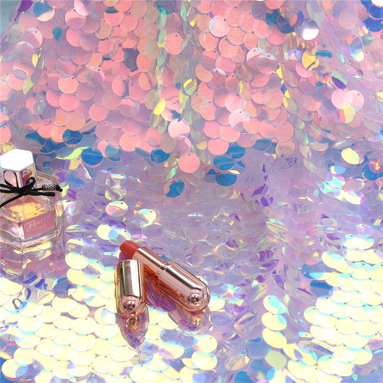 18MM鱼鳞亮片ins幻彩镭射少女心亮片布料服装拍摄背景布料
